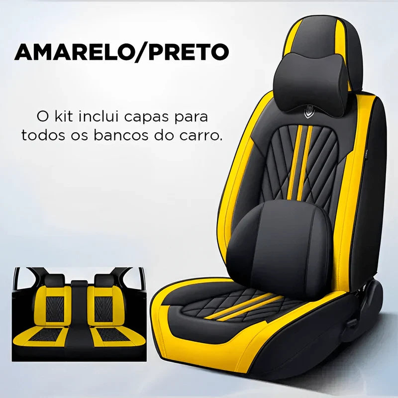 Capas Premium de Banco Automotivas em Couro Universal+ Brinde capa para direção