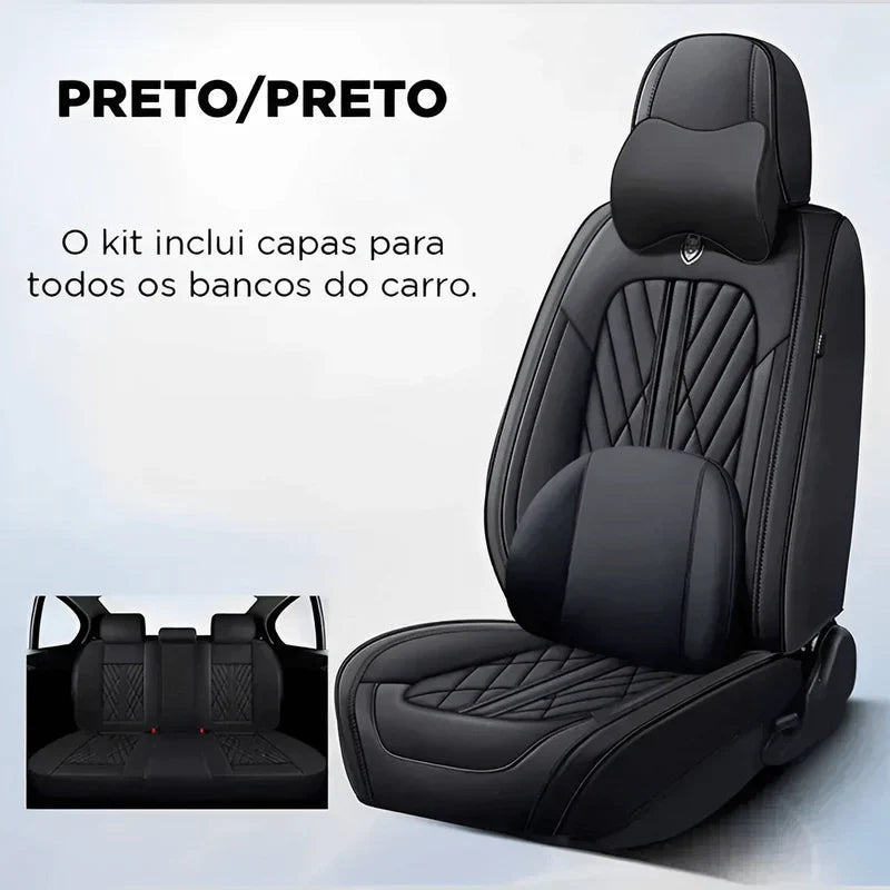 Capas Premium de Banco Automotivas em Couro Universal+ Brinde capa para direção