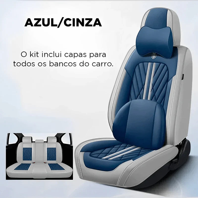Capas Premium de Banco Automotivas em Couro Universal+ Brinde capa para direção