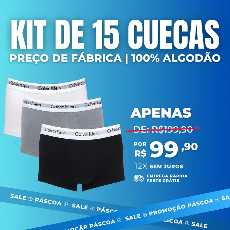 [COMPRE 5 E LEVE 15] Kit de Cuecas Boxer CKL - Promoção Exclusiva