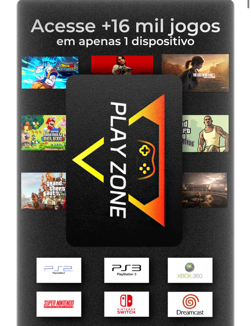 Play zone 1TB jogue Ps1,xbox jogos Ps5 são mais de 16 mil jogos -Lançamento (Acompanha 2 controles)